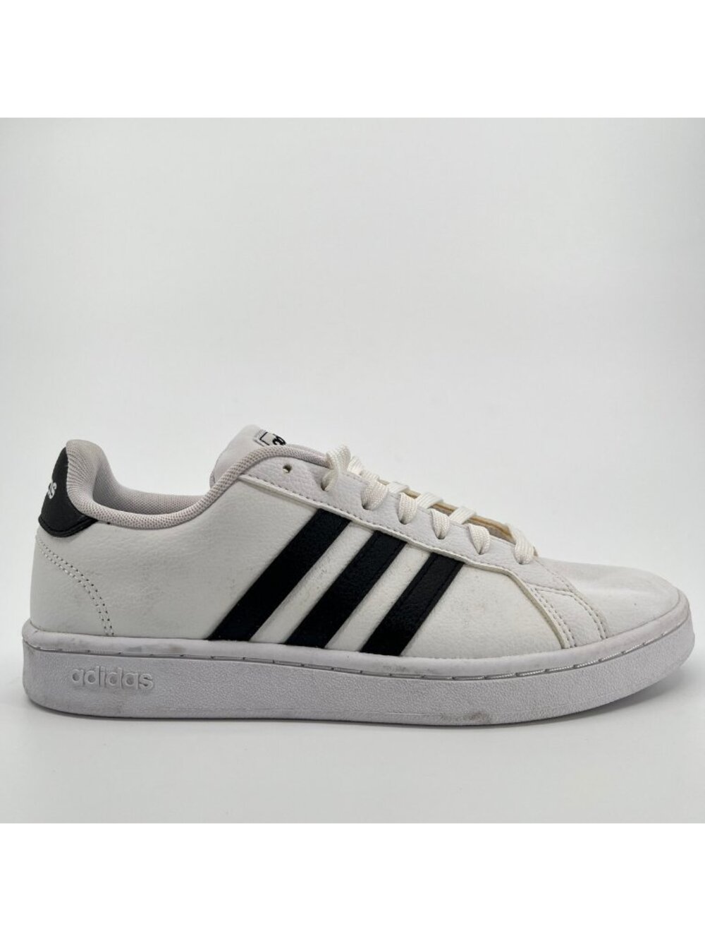 Adidas Grand Court Womens Size 8 White Black Athletic Leather Shoes Sneakers